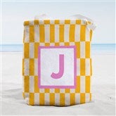 Bright Check Monogram Personalized Terry Cloth Beach Bag - 54255