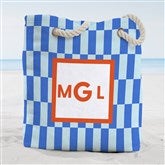 Bright Check Monogram Personalized Terry Cloth Beach Bag - 54255