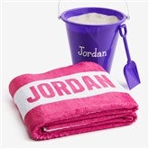 Purple Pail  Beach Towel Set