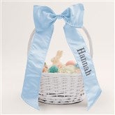 Blue Bow White Basket