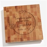 Engraved Everything Tastes Better Butcher Block Cutting Board   - 54599