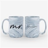 Mr.  Mrs. Personalized Marble Ceramic Mug - 54647