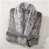 Luxe Faux Fur Robe- Grey