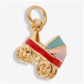 Baby Carriage Charm - Gold