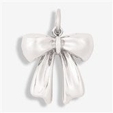 Kittenish Bow Charm - Silver