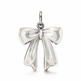 Kittenish Bow Charm - Silver