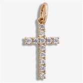 Jeweled Cross Charm - Gold