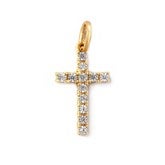 Jeweled Cross Charm - Gold
