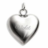Puffy Heart Charm - Silver
