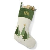 Modern Tree in Ivory/Green