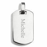 Mini Dog Tag Charm - Silver