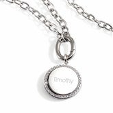 Engraved Charm Necklace-Silver