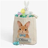 Storybook Boy Bunny Personalized Easter Canvas Tote Bags - 57194
