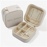 Yours Truly Personalized Small Leatherette Travel Jewelry Case  - 57460
