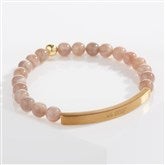 Date Semi Precious Stone Engravable Beaded Bracelets - 58279