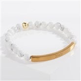 Date Semi Precious Stone Engravable Beaded Bracelets - 58279