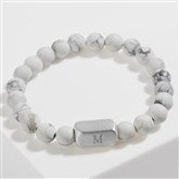 Engraved Initial Mens Beaded Bracelet  - 58280