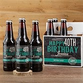 Personalized Birthday Beer Bottle Labels & Bottle Carrier - Vintage Age - 16872