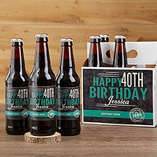 Personalized Birthday Beer Bottle Labels & Bottle Carrier - Vintage Age - 16872