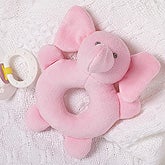 Pink Elephant Baby Rattle - 17513