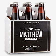 Personalized Groomsman Beer Bottle Labels & Bottle Carrier - Will You Be My Groomsman? - 17669