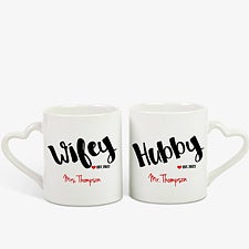Personalized Married Couple Coffee Mug Set - Wifey And Hubby - 17676