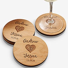Rustic Wedding Party Favors - Personalized Coasters - 17825