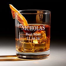 Personalized Groomsmen Whiskey Glass - 17864