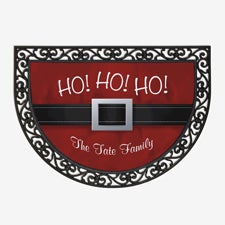Personalized Holiday Half Round Doormat - Santa - 17873