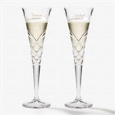 Engraved Crystal Champagne Flutes - Reed & Barton - 18260