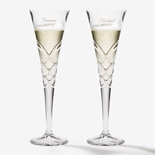 Engraved Crystal Champagne Flutes - Reed & Barton - 18260