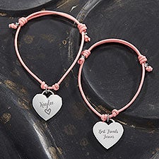 Personalized Friendship Bracelet with Heart Charm - 18430