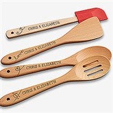Love Birds Personalized Beechwood Utensils - 4pc - 18855