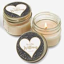 Personalized Mason Jar Candle Favors - Sparkling Love - 18919