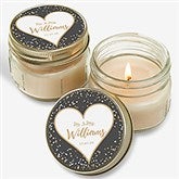 Personalized Mason Jar Candle Favors - Sparkling Love - 18919