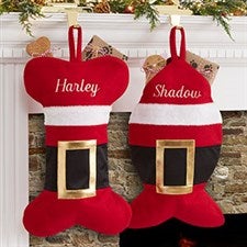 Personalized Pet Christmas Stockings - Santa Belt - 19014