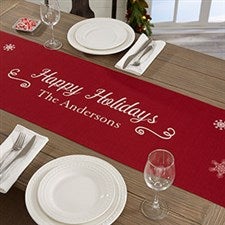 Personalized Table Runner - Holiday Snowflakes - 19429