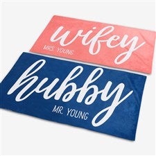 Wifey & Hubby Personalized Beach Towels - 20135