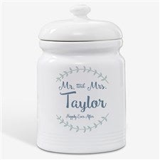 Personalized Cookie Jar - Mr & Mrs Laurel Leaf - 20145