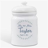Personalized Cookie Jar - Mr & Mrs Laurel Leaf - 20145