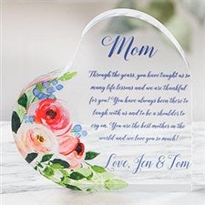 Personalized Acrylic Heart Keepsake Gift For Mom - 20955