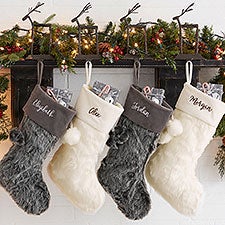 Classic Character Embroidered Hooked Christmas Stockings