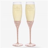 Radiant Rose Gold Etched Wedding Champagne Flutes - 21110