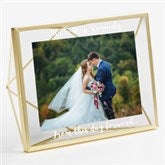 Engraved Wedding Photo Frame - Gold Prisma Glass - 21620