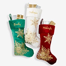 Personalized Red & Gold Christmas Stockings - 21635