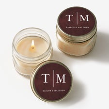 Personalized Mason Jar Candle Wedding Favors - Dark & Moody - 22050
