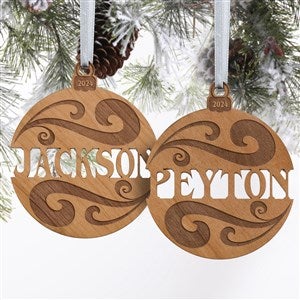 Personalized Natural Wood Name Ornament - 11087