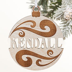 Personalized Name Ornament - Whitewashed Wood - 11087-W