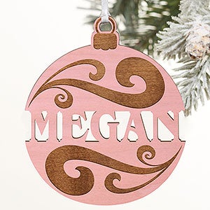 Personalized Name Ornament - Pink Stain Wood - 11087-P