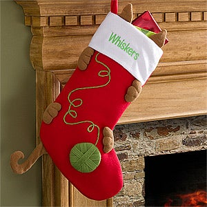 Love My Kitty Embroidered Cat Stocking - 11091